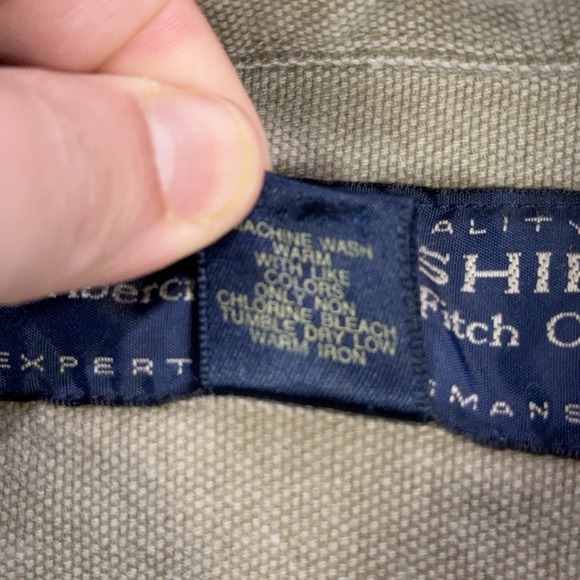 Vintage Abercrombie & Fitch The Big Shirt Size M Beige Canvas Overshirt 90s Y2K - Picture 11 of 11